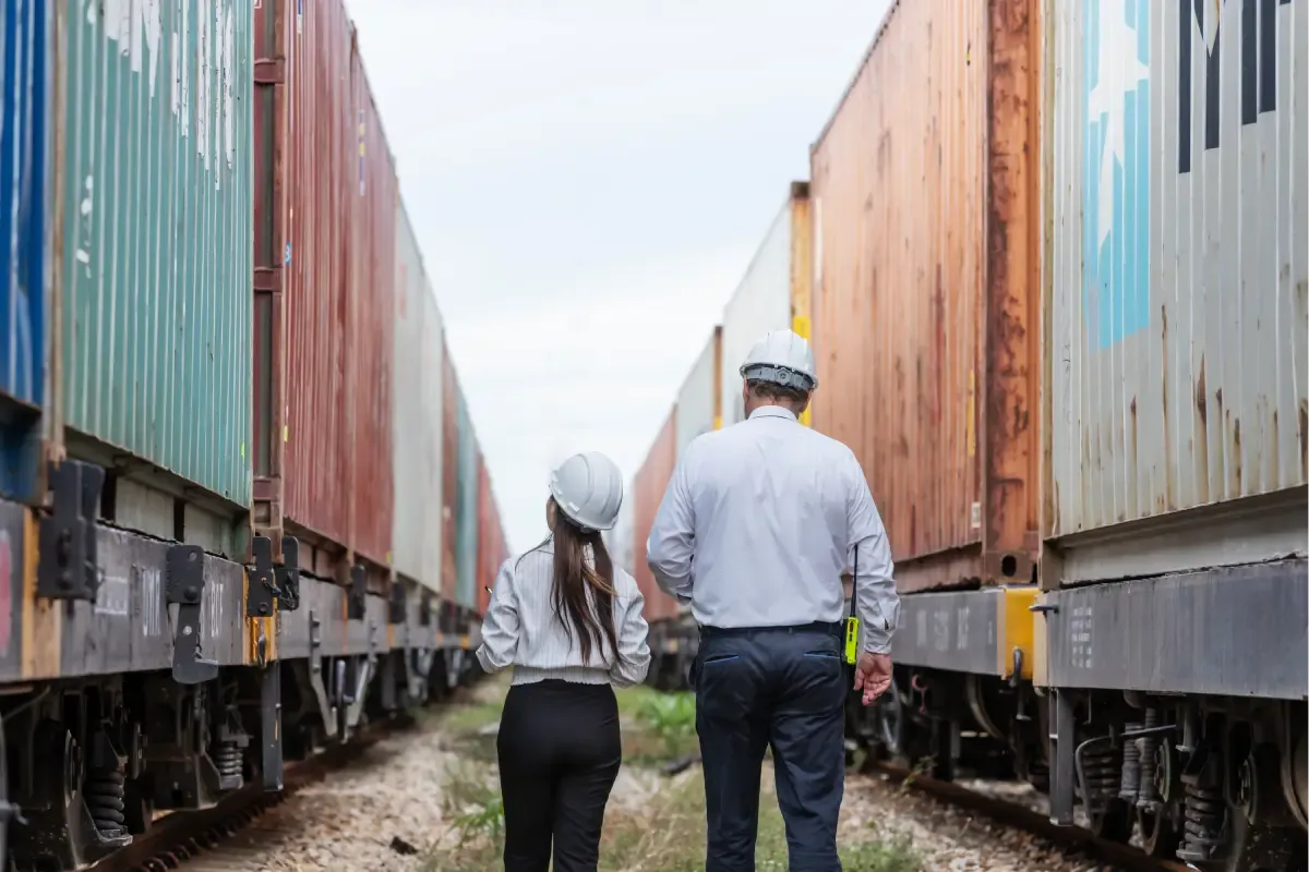 Container on trains